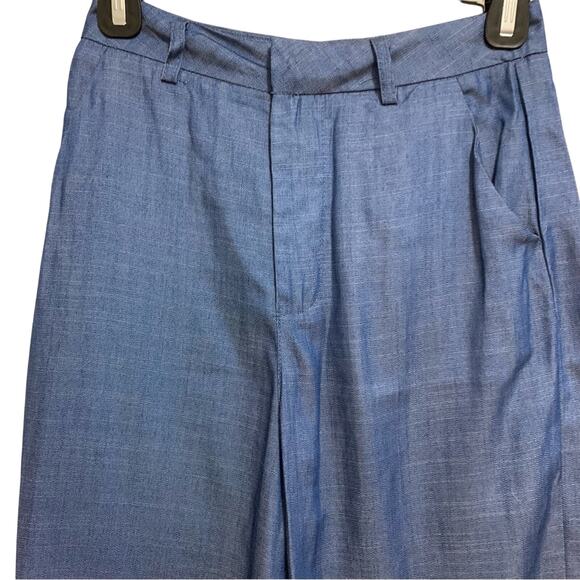 The Editor’s Market Blue Wide Leg Cropped Pants - Picture 3 of 7